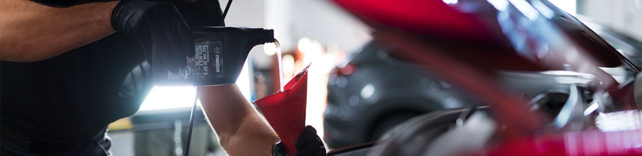 Difference between synthetic oil & conventional oil at Palmiero Toyota | Mechanic checking the oil dipstick of a car