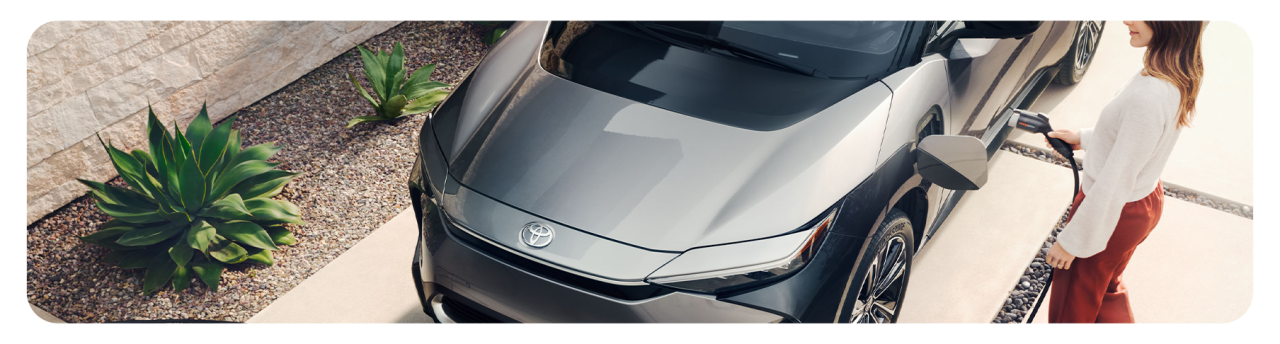 How to prepare your home for your new Electric Vehicle at Lancaster Toyota in East Petersburg, PA | 2024 Toyota Bz4x being charged at charing station