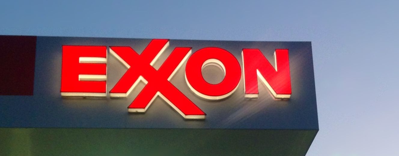Exxon logo sign.