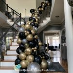 black gold silver balloon garland