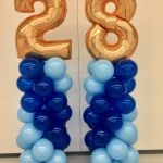 2 shades of blue balloon columns
