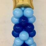 shades of blue balloon column with topper
