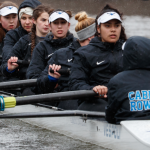 Cabrini Women's Rowing on the water 