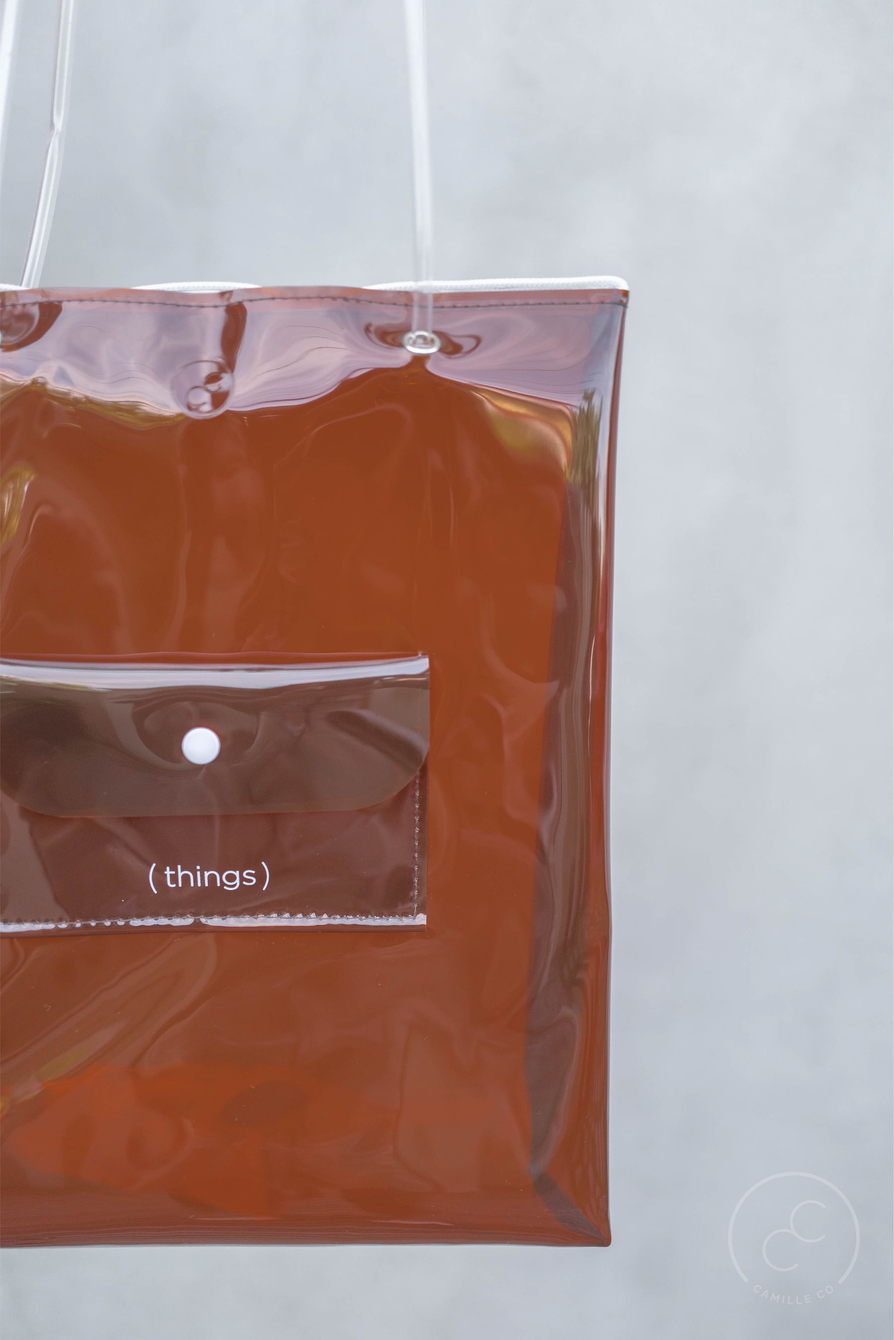 Clarity bag tan print