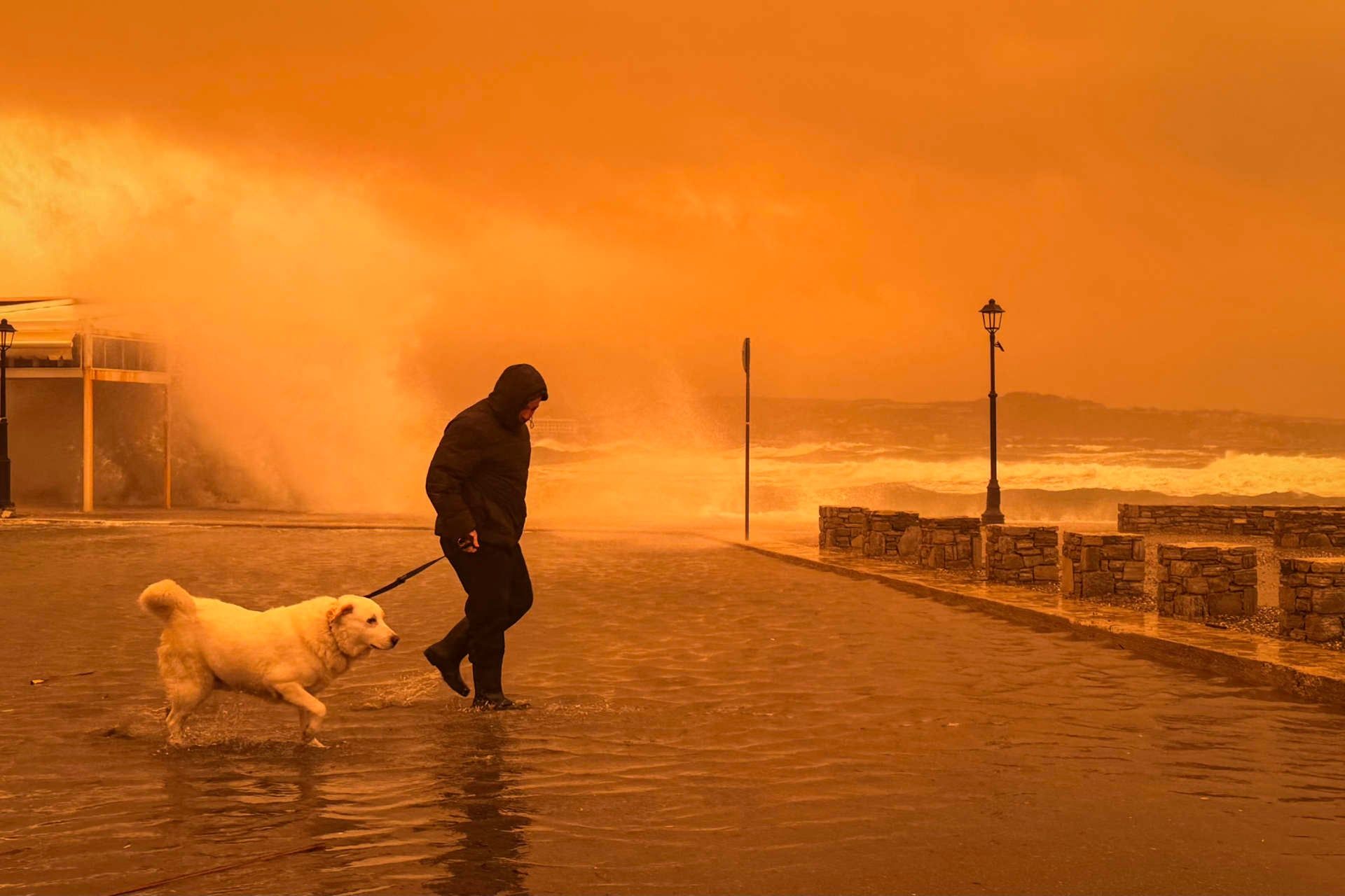 African dust storm, rain disrupt transport in Greece