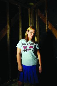 Mary Jacobs, junior communication major, stands in her basement that was destroyed during America's most devastating natural disasters. Jacobs and her family fled New Orleans to stay with relatives in Arkansas during the hurricane. -- Mary Jacobs/Submitted Photo