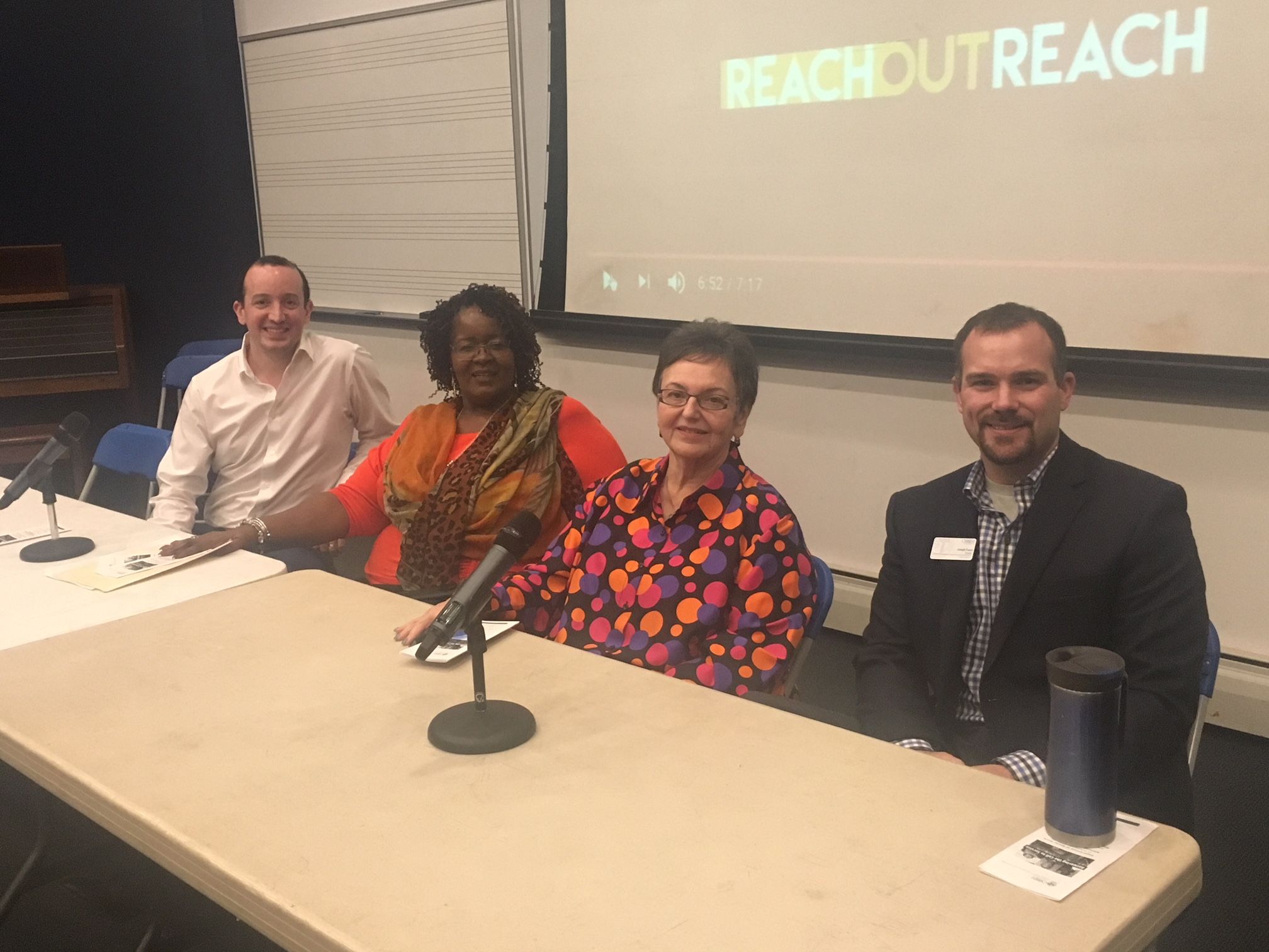 From left to right: Sean Whiteman, MSW, Tommie Wilkins, MA, Minna Davis, LPC, and Joe Fusco