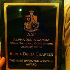 Alpha Delta Gamma won “Most Improved Chapter Award” this summer at the National Convention. (Photo submitted by John McManus)
