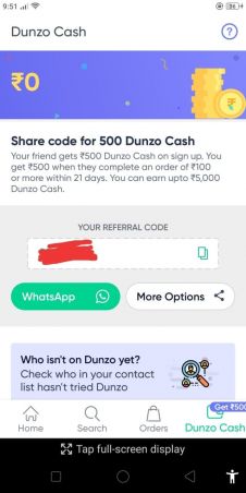 dunzo refer and earn