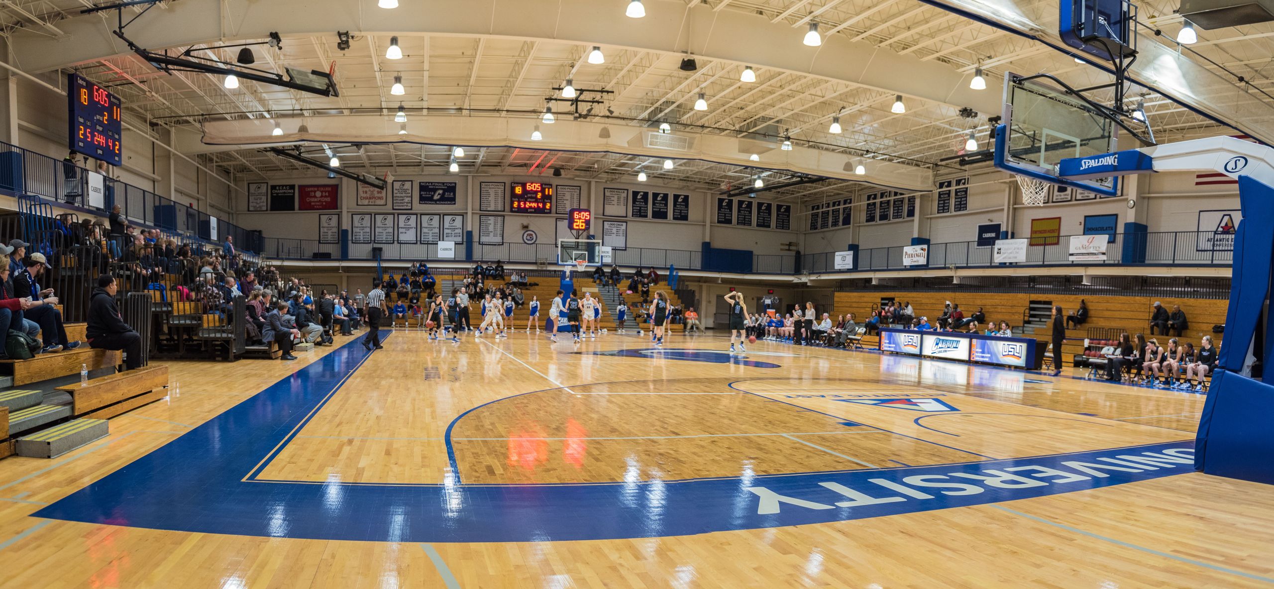 The Dixon Center gymnasium during a women's basketball game. Photo courtesy of the Cabrini marketing department.