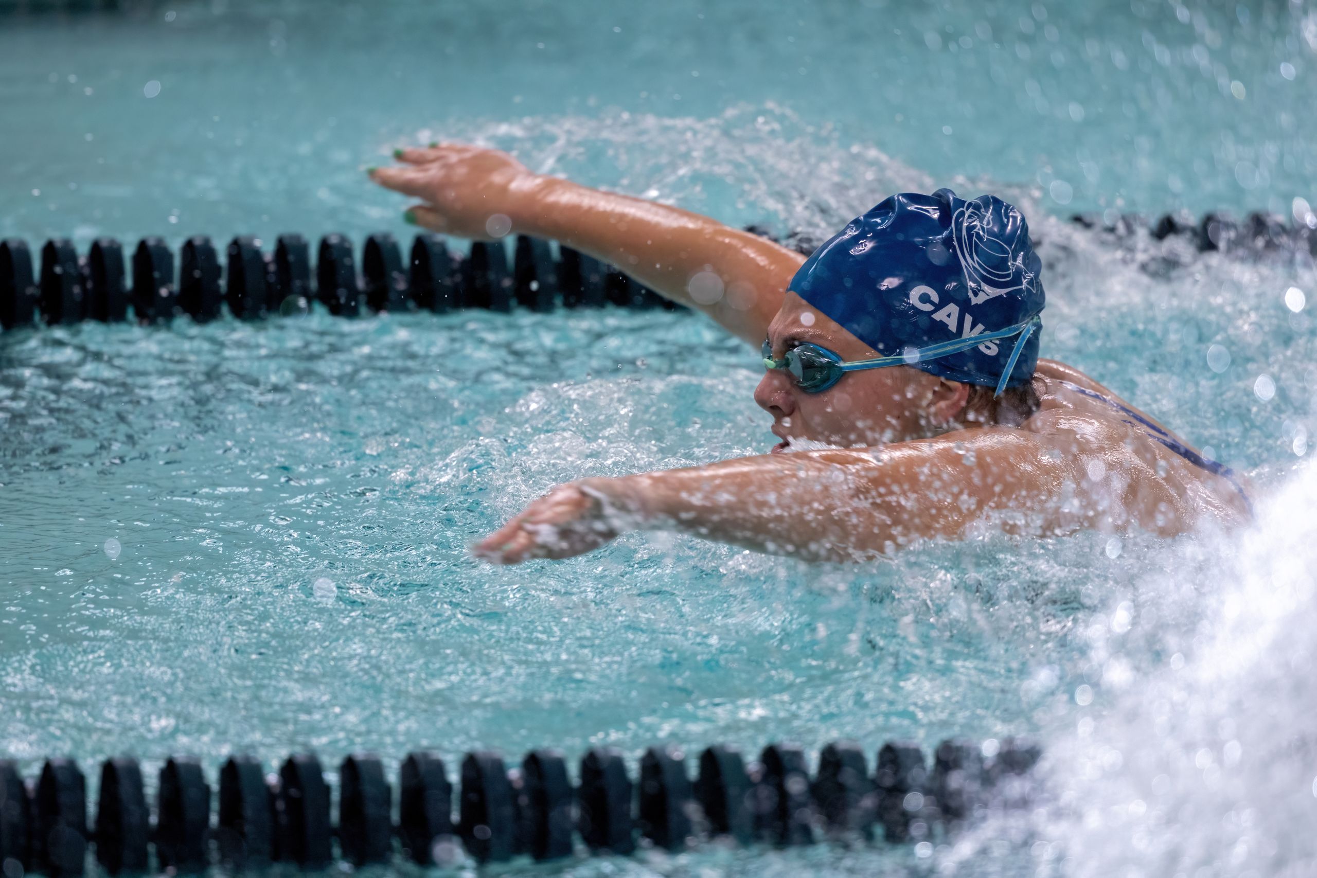 Rory Schrieber during butterfly stroke. Photo by Thomas Ryan.