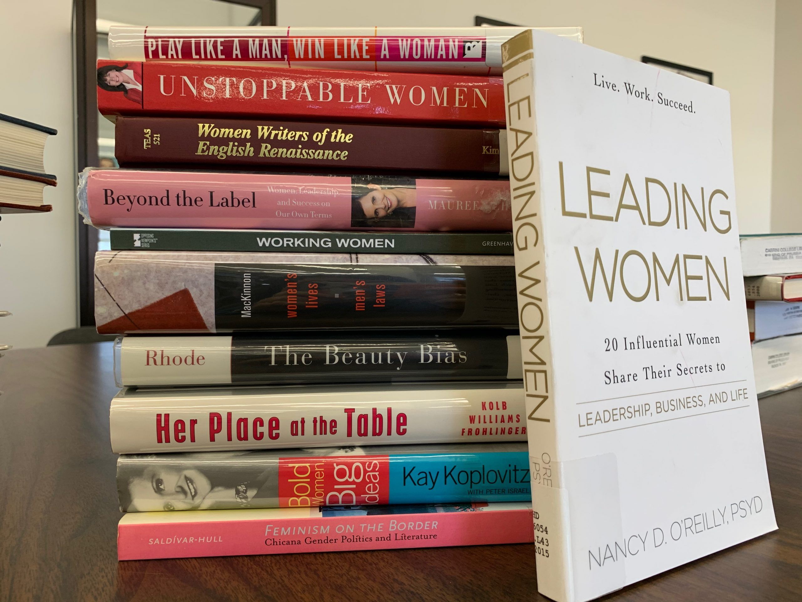 Books about female leadership. Photo by Gabrielle Cellucci