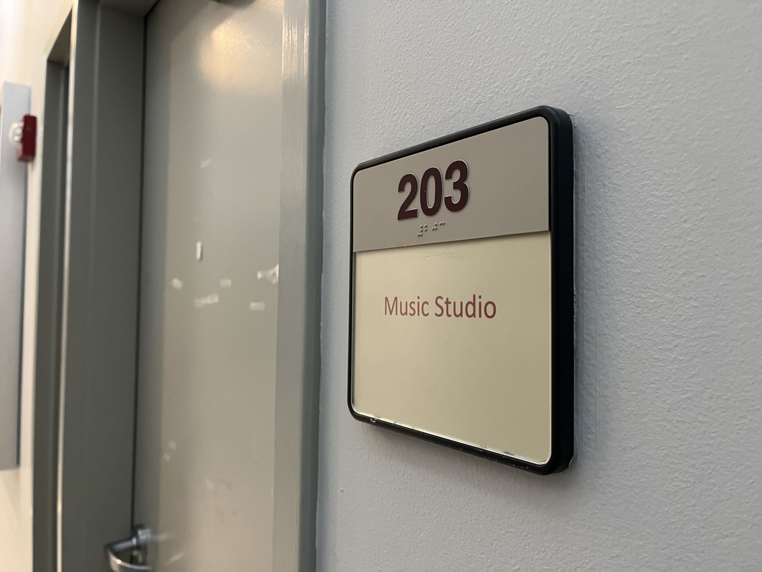 The music wing is located on the second floor of the Widener Center. Photo by Chris Perri. 