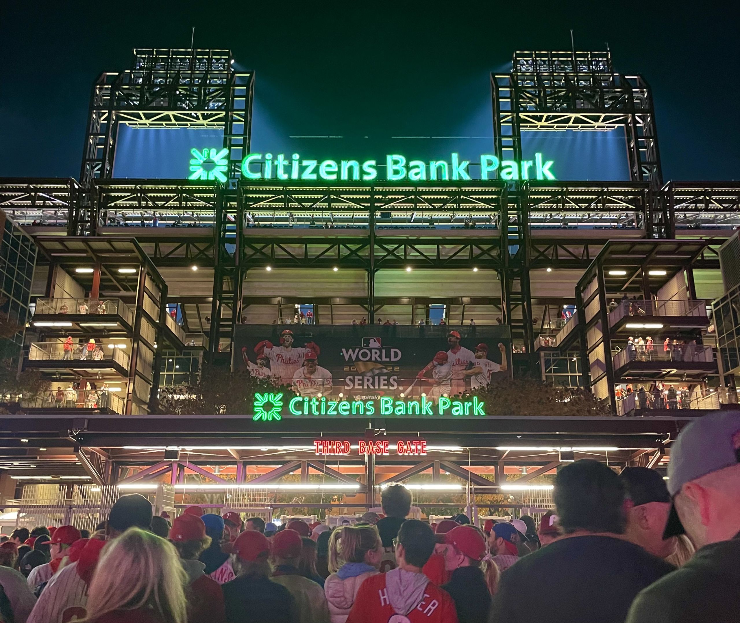 Fans excitedly enter Citizens Bank Park for the World Series game. Photo courtesy of Avery Byrnes.