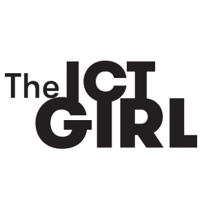 the ICT girl logo in zwart-wit