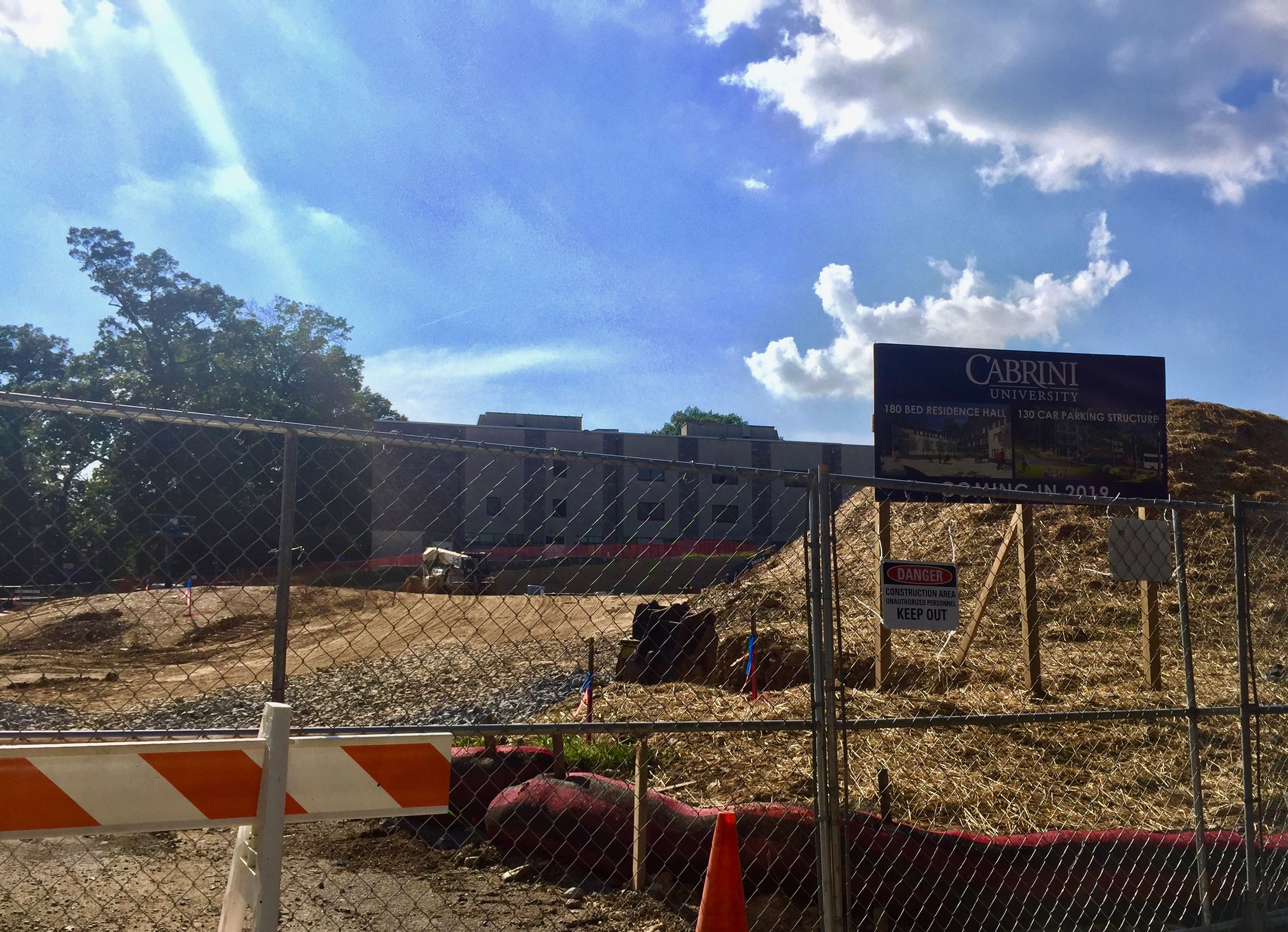 Construction on the anticipated parking garage at Cabrini University