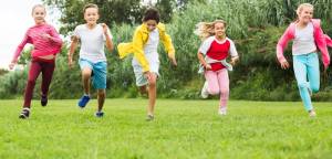 Children racing each other