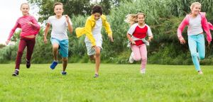 Children racing each other