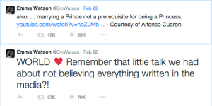 Creative Commons Emma Watson took to Twitter to put a halt to dating rumors. 