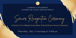 Cabrini University Communication Department Senior Recognition Ceremony Flyer 