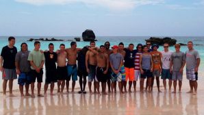 Cabrini men's soccer team travel to Bermuda and visit famous Horseshoe Beach