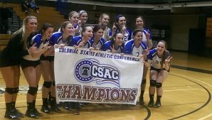 The Women’s Volleyball team celebrates a second consecutive CSAC title and will now enter the NCAA tournament with a 26-6 record. Congrats and good luck to the women in the NCAA tournament. (Marina Haley/Staff Writer)