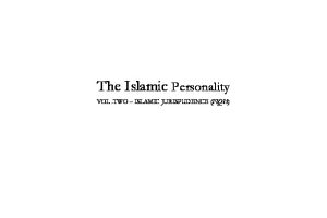 The Islamic Personality 2