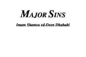 Major Sins Imam Shamsuddin