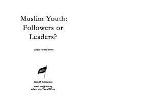 Muslim Youth Followers Or Leaders