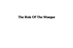 Role of the Masjid