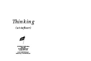 Thinking At Tafkeer Taqiuddin Nabhani