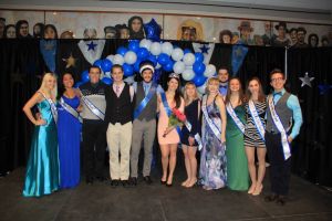 This year's contestants with Mr. and Miss Cabrini