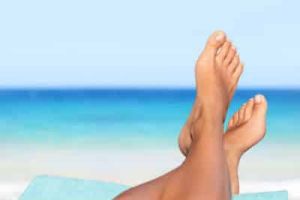 A pair of feet with tingling toes