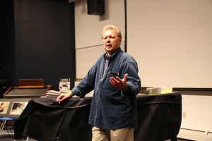 Human rights activist Roy Bourgeois during his presentation on Monday, Oct. 14, 2013.