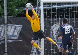 Junior goalkeeper R.J. Pino, tallied four saves in a losing effort against Eastern. (Cabrini Athletics/Submitted Photo)
