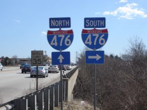 Signs signifying on-ramps for I-476 from Ridge Pike in Conshohocken. (Creative Commons)