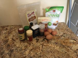 Ingredients for low carb spice cake