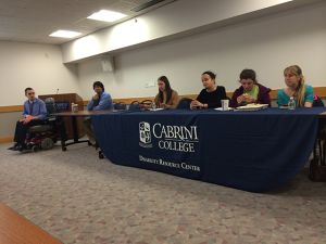 Students sitting on the DRC student panel, Tuesday, March 25, 2014. (Emily Arentzen/Asst. News Editor)
