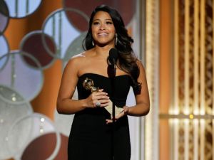 Creative Commons  Gina Rodriguez giving her acceptance speech at the Golden Globes. 