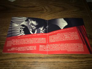 The inside of the CD booklet for "Music To Be Murdered By." 
