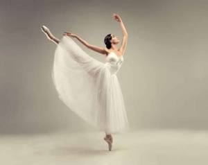 A beautifully graceful female ballet dancer