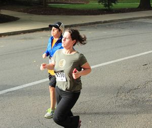 Two runners competing during the Cabrini College 5K Chase.