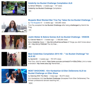 Youtube Screenshot Have you been nominated? The ice bucket challenge is filling up Facebook news feeds and becoming a pop culture phenomenon with celebrities and organizations participating. Yet, is throwing a bucket of ice actually helping ALS? Do people even know what ALS is? 