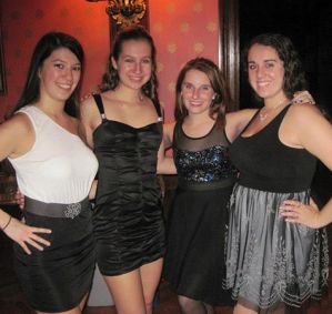 Lauren Hight, Jessica Ausin, Jessica Paradysz and Samantha Jacobs strike a pose in the mansion dining room at the 2012 Gala. (Photo submitted by Jessica Paradysz)