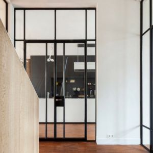 double steel door with bespoke glazing bars 