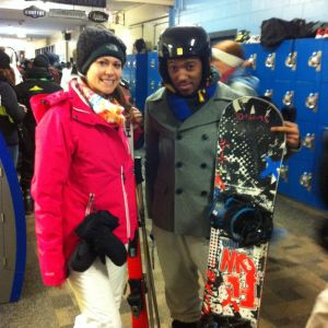 Junior business administration major Adriana Rizzutto and junior biology major John Eddings at the Ski Trip on Jan. 27.