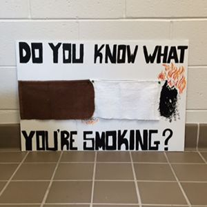 A poster in  the Dixon Center during the Great American Smokeout on Nov. 20. (Robert Sharp/Staff Writer)