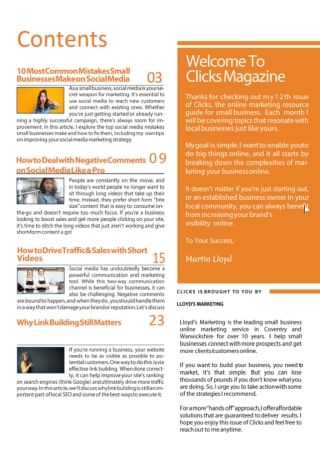 The Contents Image Of June'S Clicks Free Small Business Marketing Magazine