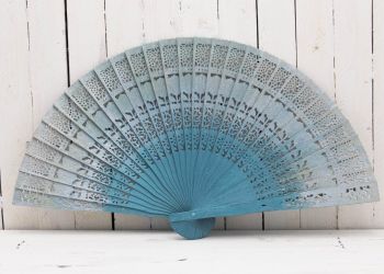 Ombre Gradient Wood Fan