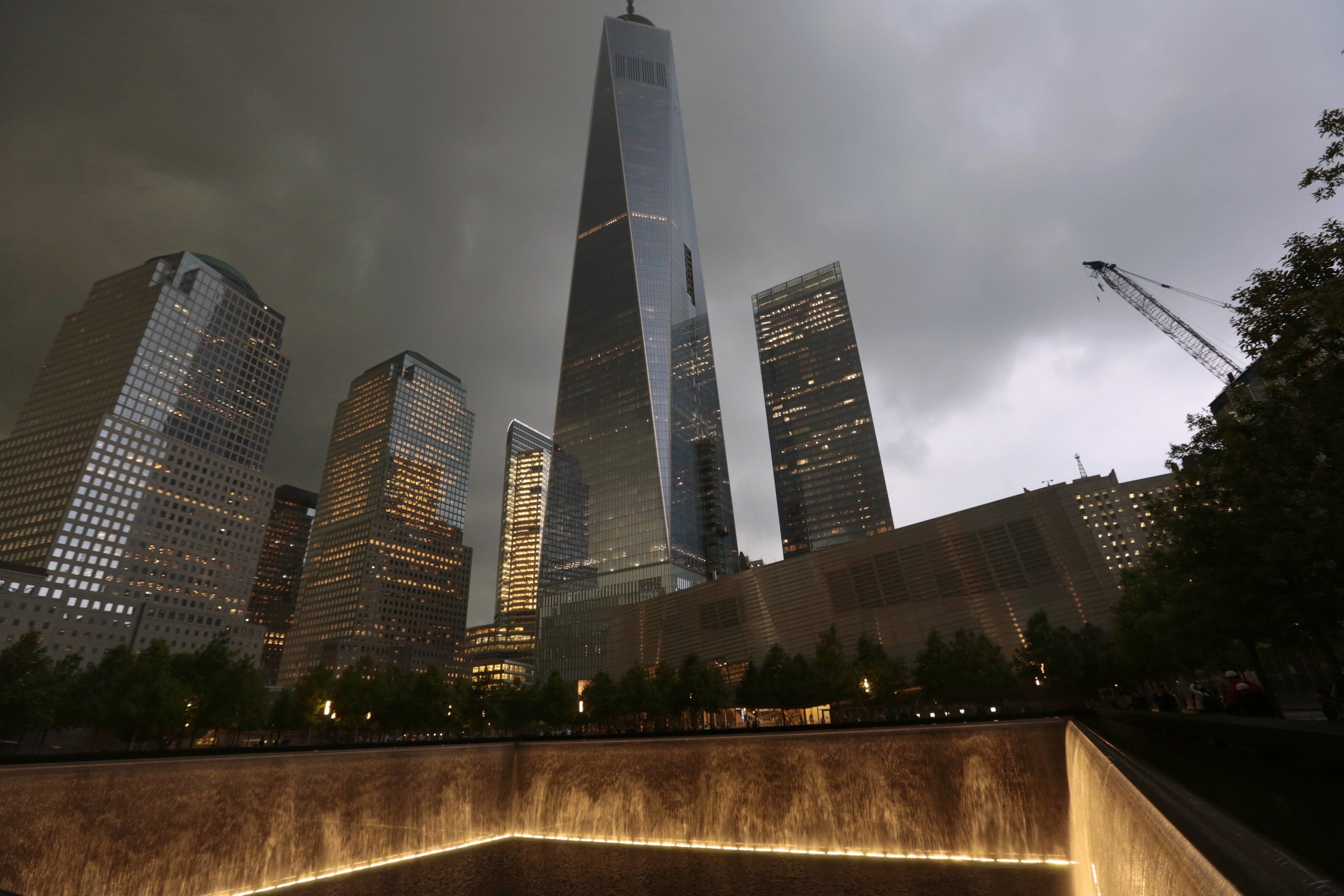 The 9/11 Memorial Museum in New York, low building in center-right of frame, is now open to the public. Photographed on May 23, 2014. (Carolyn Cole/Los Angeles Times/MCT)